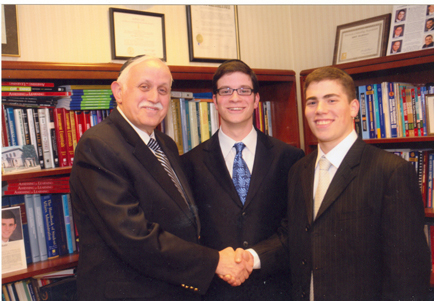 Left to right: Touro College Dean of Students Robert Goldschmidt with Lander College of Arts and Sciences - Flatbush students Zev Zelman and Elliot Lutz.